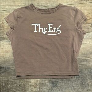 Brown Cropped Baby Tee